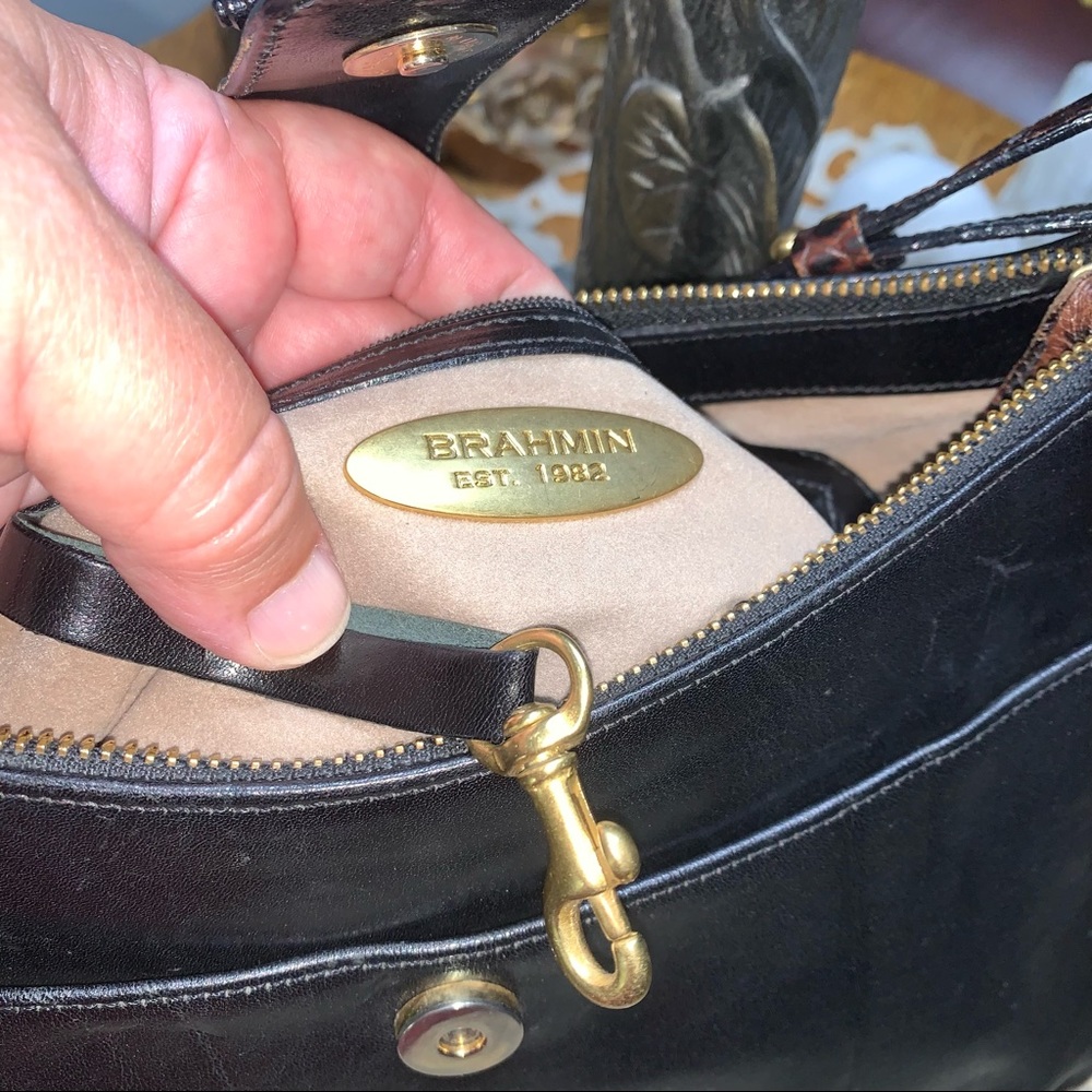 Brahmin Black w/Brown Croc Trim - Picture 14 of 17